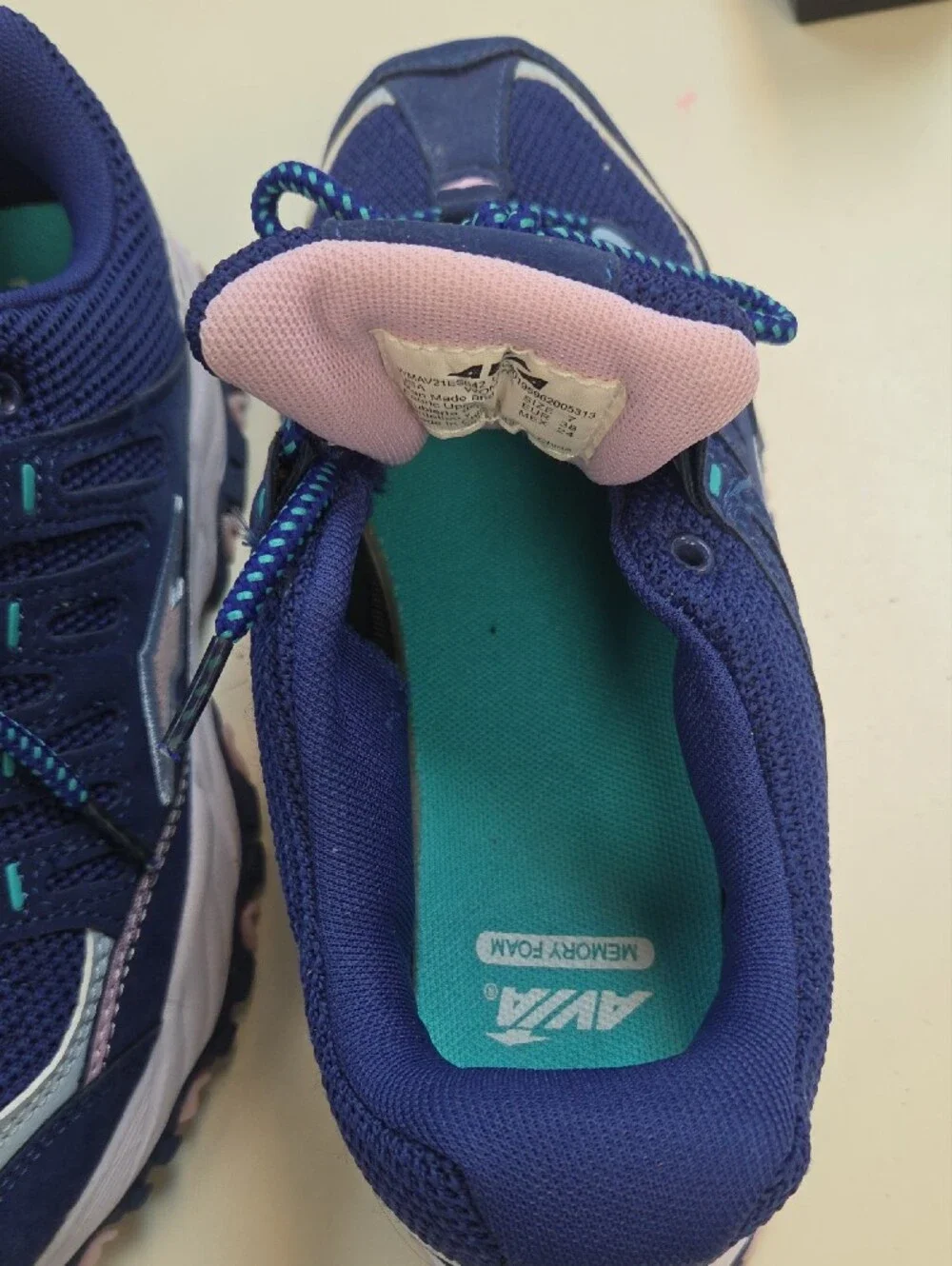 Blue Athletic Sneakers with Pink Lining - Size 7